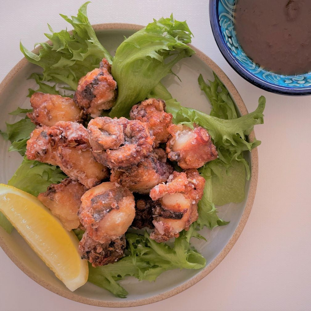 #07 スパイス香るタコのから揚げ ザクロソース添え